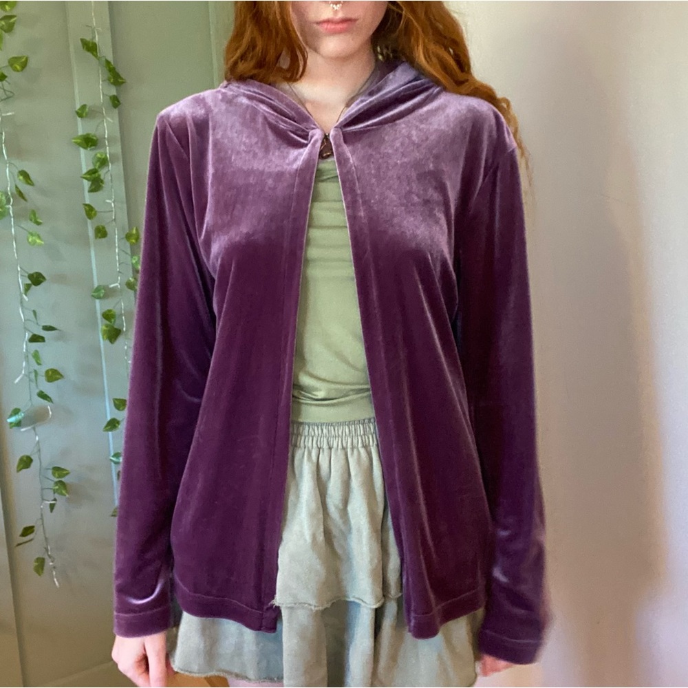 Velvet Lavender Purple Hooded Jacket Cloak